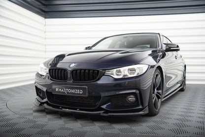 Front Ansatz V.6 für BMW 4er Coupe / Gran Coupe / Cabrio M-Paket F32 / F36 / F33 schwarz Hochglanz