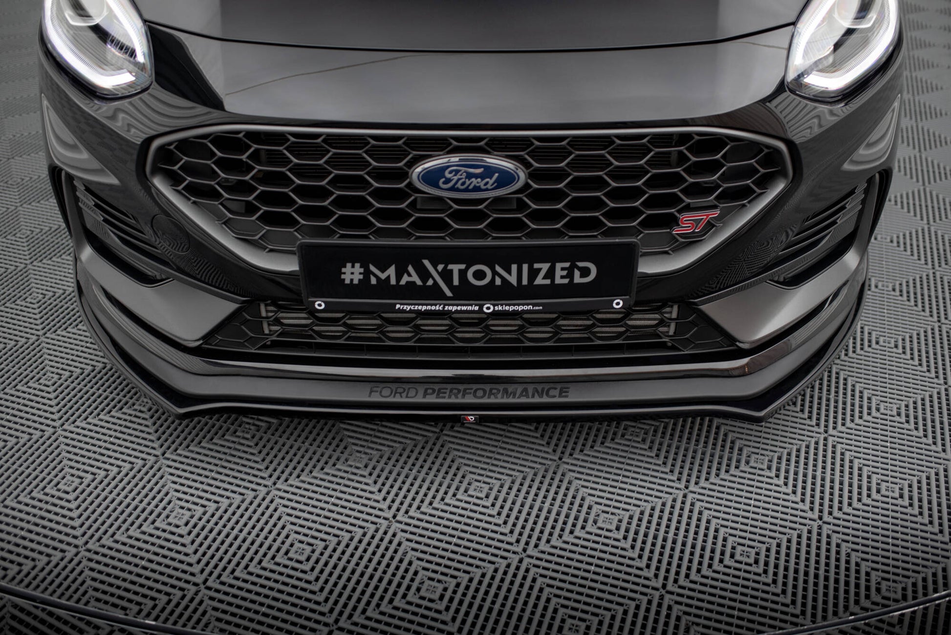 Front Ansatz V.1 für Ford Fiesta ST / ST-line Mk8 Facelift schwarz Hochglanz
