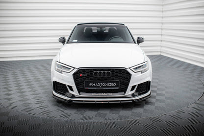 Front Ansatz V.3 für Audi RS3 Limousine 8V Facelift schwarz Hochglanz