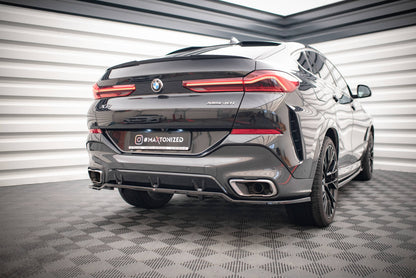Mittlerer Cup Diffusor DTM Look Heck Ansatz für V.3 BMW X6 M-Paket G06 schwarz Hochglanz