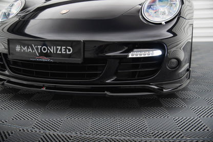 Front Ansatz für Porsche 911 Turbo 997 schwarz Hochglanz
