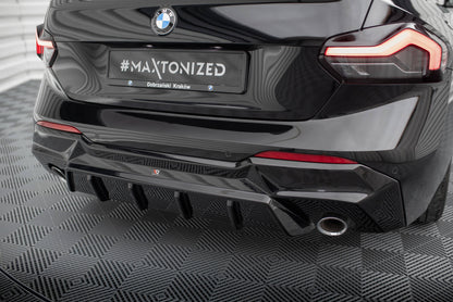 Diffusor Heck Ansatz für BMW 2 G42 schwarz Hochglanz