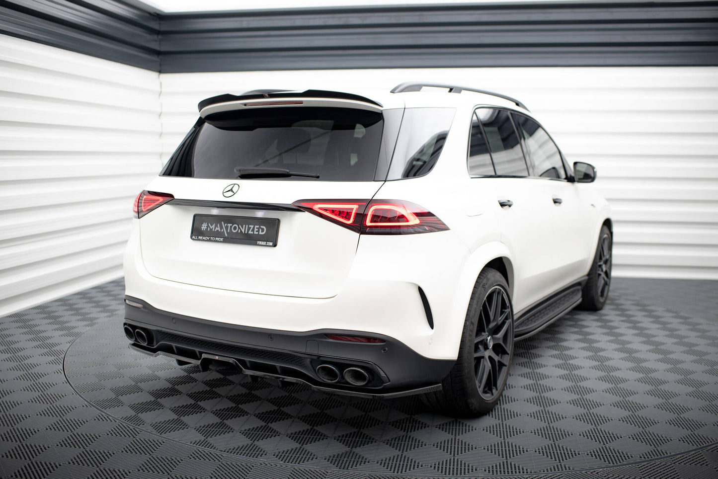 Mittlerer Cup Diffusor DTM Look Heck Ansatz für Mercedes-AMG GLE 53 / 63 W167 / W167 Facelift schwarz Hochglanz