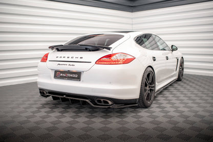 Mittlerer Cup Diffusor DTM Look Heck Ansatz für Porsche Panamera Turbo 970 schwarz Hochglanz