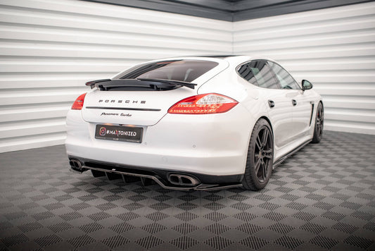 Mittlerer Cup Diffusor DTM Look Heck Ansatz für Porsche Panamera Turbo 970 schwarz Hochglanz