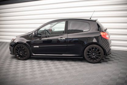 Heck Ansatz Flaps Diffusor für RENAULT CLIO III RS Carbon Look