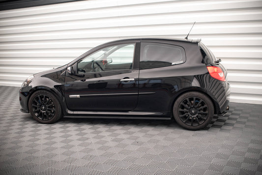 Heck Ansatz Flaps Diffusor für RENAULT CLIO III RS Carbon Look