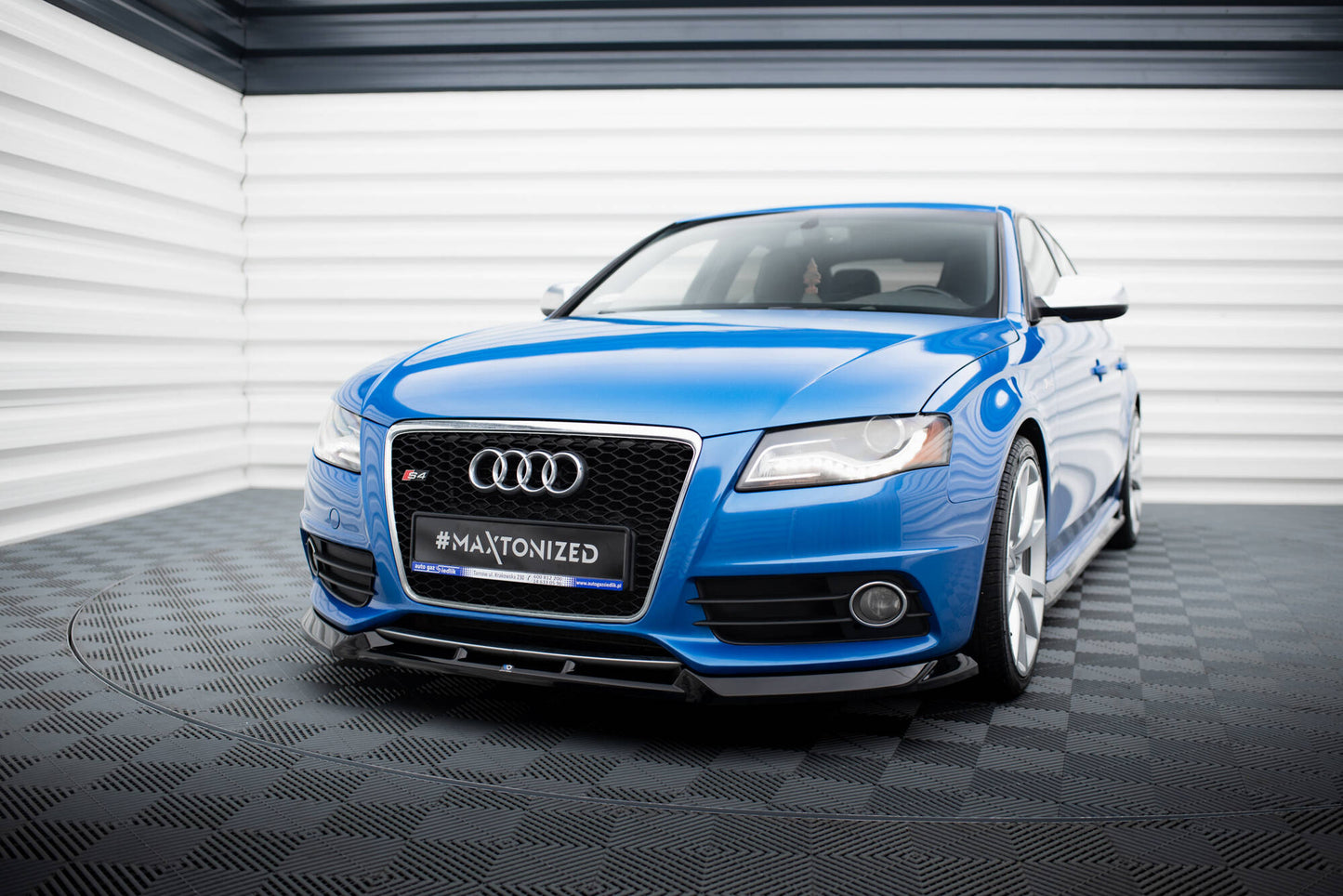 Front Ansatz V.4 für Audi S4 / A4 S-Line B8 schwarz Hochglanz