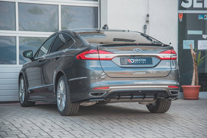 Diffusor Heck Ansatz für Ford Mondeo Vignale Mk5 Facelift Carbon Look