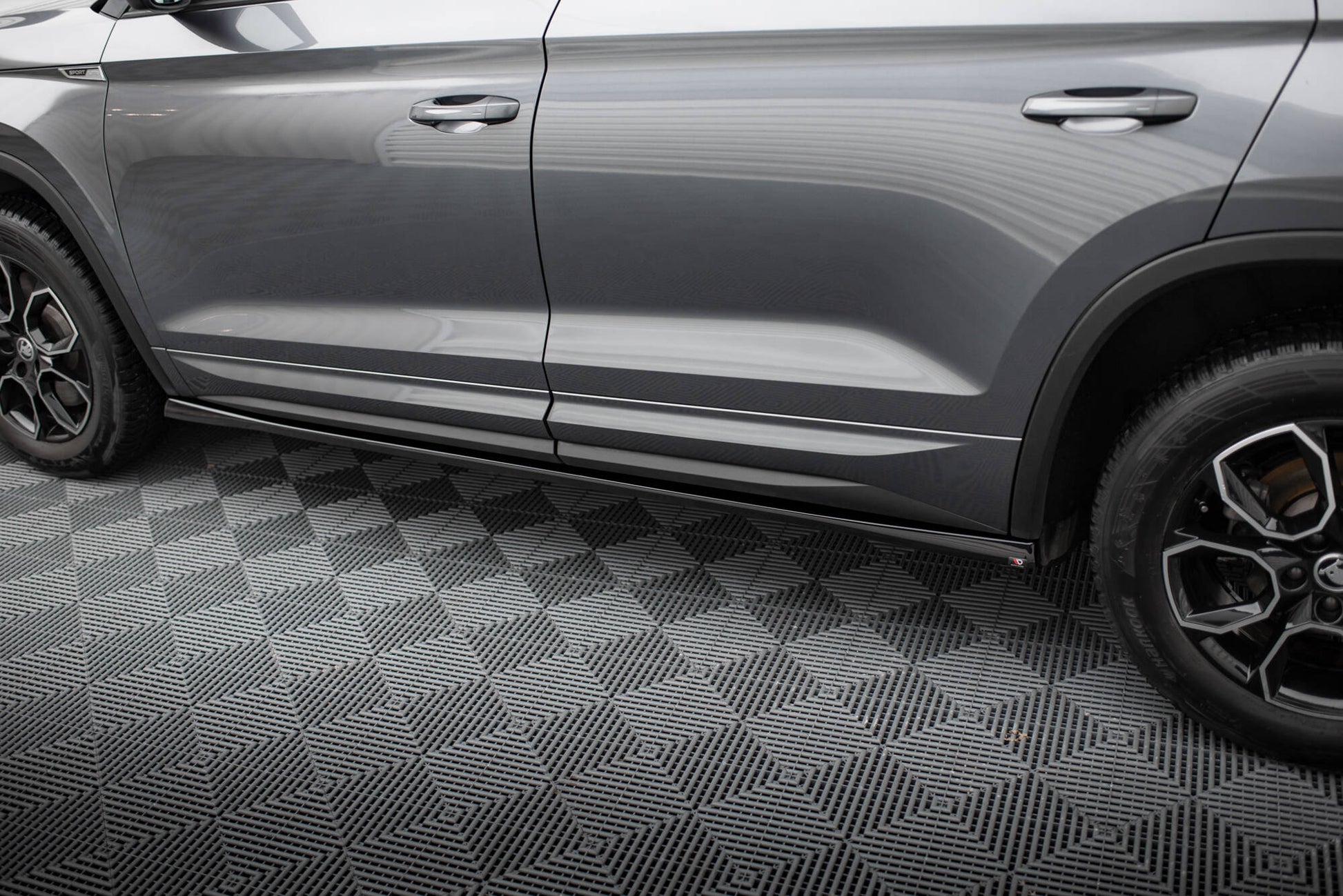 Seitenschweller Ansatz für Skoda Kodiaq Sportline Mk1 Facelift schwarz Hochglanz