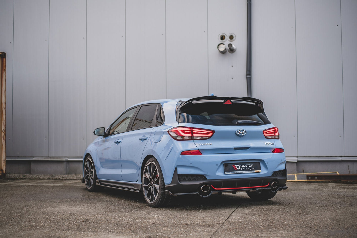 Mittlerer Cup Diffusor DTM Look Heck Ansatz für Hyundai I30 N Mk3 Hatchback schwarz Hochglanz