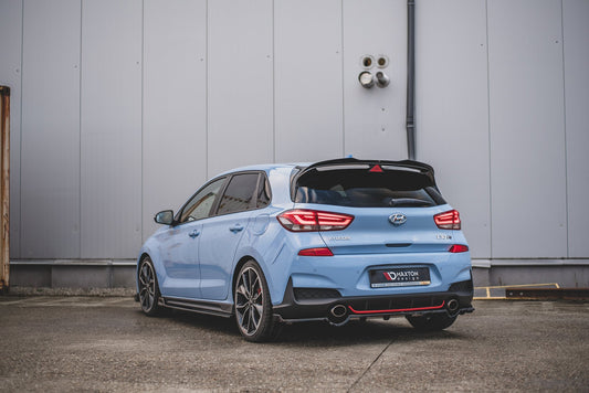 Mittlerer Cup Diffusor DTM Look Heck Ansatz für Hyundai I30 N Mk3 Hatchback schwarz Hochglanz