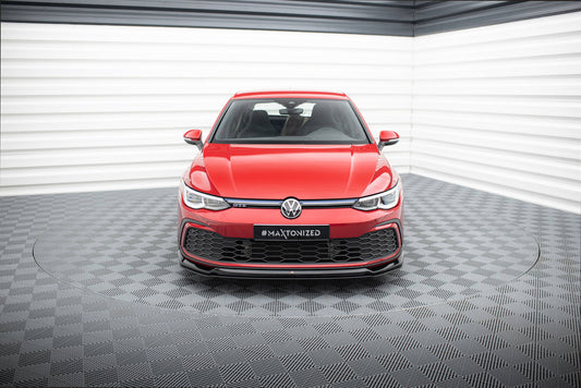 Front Ansatz V.6 für VW Golf GTI / GTE / GTD / R-Line Mk8 schwarz Hochglanz