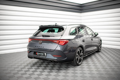 Heck Ansatz Flaps Diffusor für Cupra Leon ST Mk1  schwarz Hochglanz