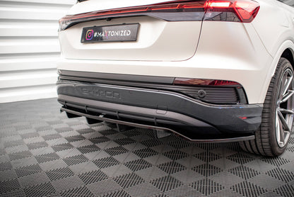 Mittlerer Cup Diffusor DTM Look Heck Ansatz für Audi Q4 e-tron Sportback S-line Mk1 schwarz Hochglanz