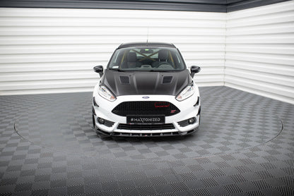 Front Ansatz V.6 für Ford Fiesta ST Mk7 Facelift schwarz Hochglanz