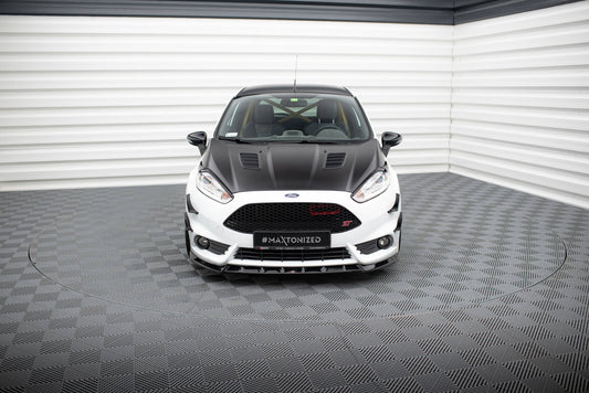 Front Ansatz V.6 für Ford Fiesta ST Mk7 Facelift schwarz Hochglanz