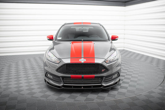 Front Ansatz V.5 für Ford Focus ST Mk3 Facelift schwarz Hochglanz