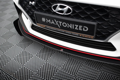 Street Pro Front Ansatz für + Flaps für Hyundai I30 N Mk3 Hatchback / Fastback schwarz Hochglanz