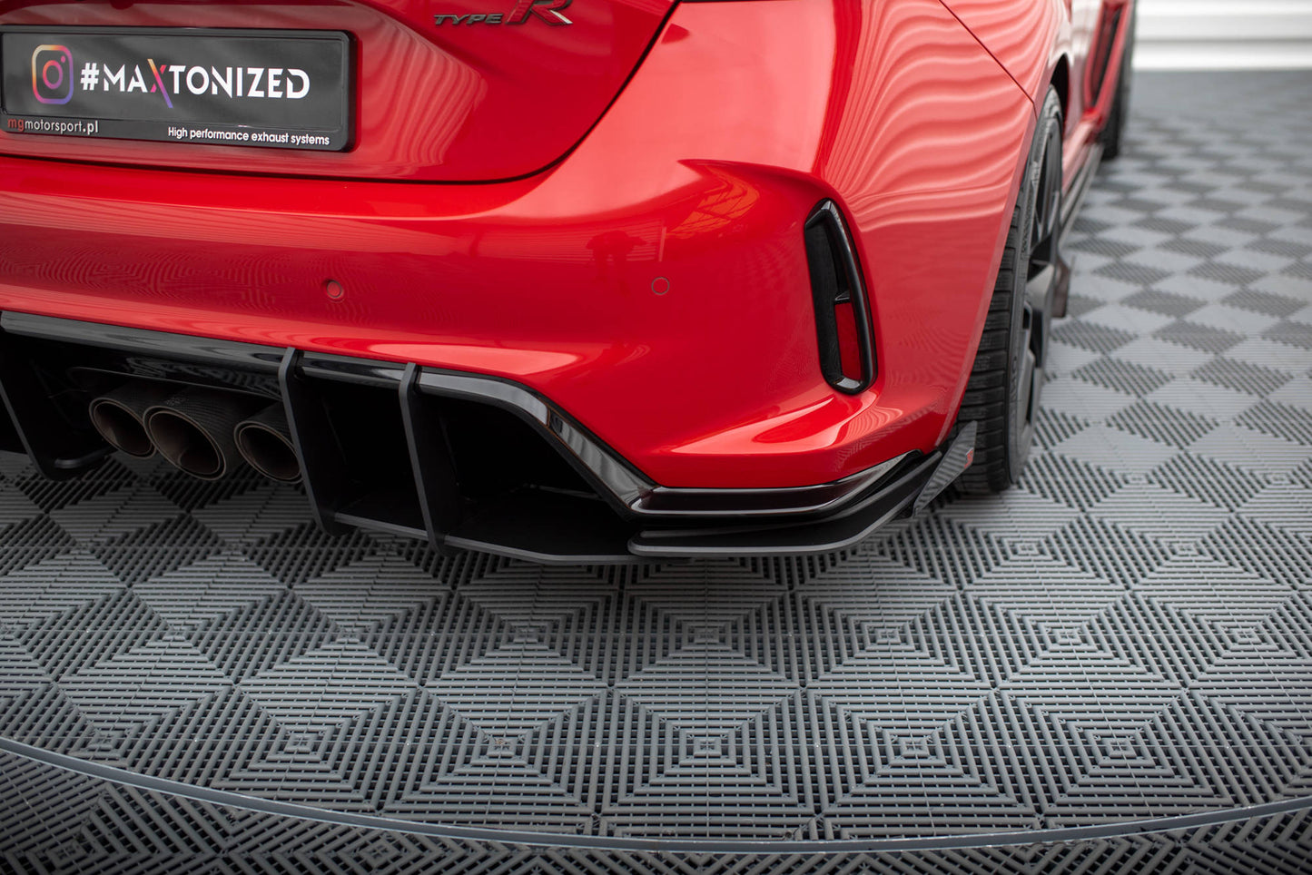 Street Pro Heck Ansatz Flaps Diffusor +Flaps für Honda Civic Type-R Mk 11 schwarz Hochglanz