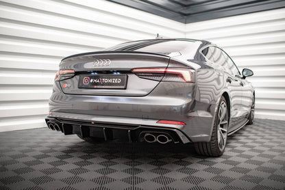 Diffusor Heck Ansatz für Audi S5 F5 Coupe / Sportback schwarz Hochglanz