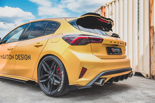 Street Pro Heck Ansatz Flaps Diffusor +Flaps für Ford Focus ST Mk4 schwarz Hochglanz
