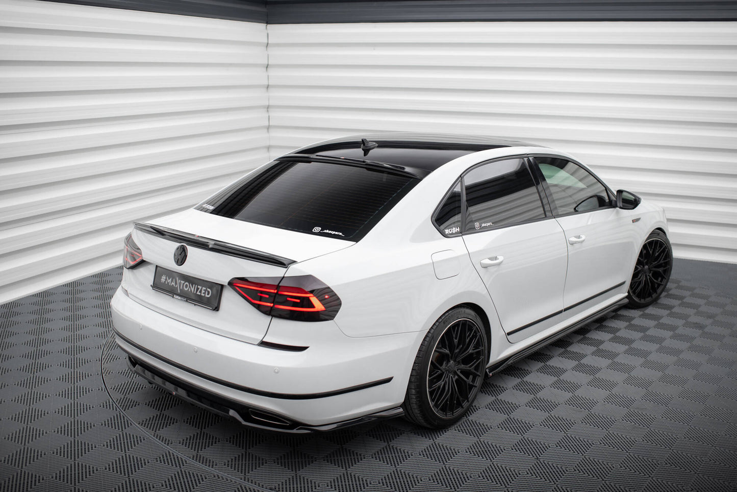 Heckscheiben Spoiler für VW Passat GT B8 Facelift USA schwarz Hochglanz