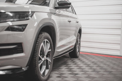 Seitenschweller Ansatz für Skoda Kodiaq Mk1 Sportline/RS schwarz matt