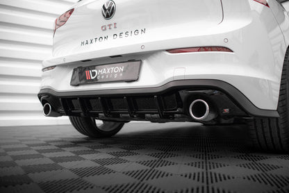 Diffusor Heck Ansatz V.3 für VW Golf GTI Mk8 schwarz Hochglanz