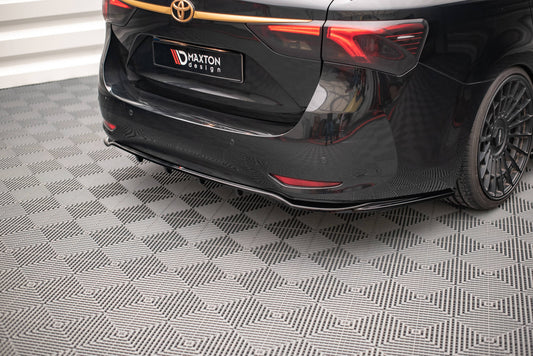 Mittlerer Cup Diffusor DTM Look Heck Ansatz für Toyota Avensis Wagon Mk3 Facelift schwarz Hochglanz