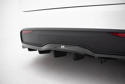 Mittlerer Cup Diffusor DTM Look Heck Ansatz V.2 für Tesla Model X Mk1 Facelift schwarz Hochglanz