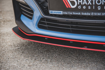 Street Pro Front Ansatz für +Flaps für Hyundai I30 N Mk3 Hatchback / Fastback schwarz Hochglanz
