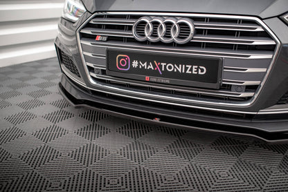 Front Ansatz V.1 für Audi S5 / A5 S-Line F5 Coupe / Sportback schwarz Hochglanz