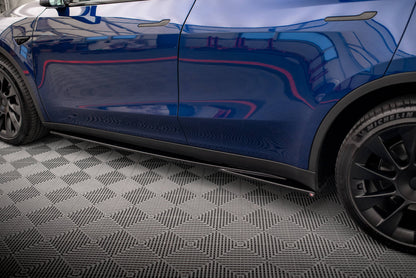 Seitenschweller Ansatz für V.1 für Tesla Model Y schwarz Hochglanz