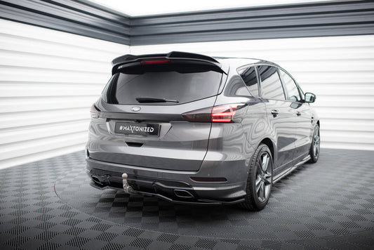 Mittlerer Cup Diffusor DTM Look Heck Ansatz für Ford S-Max ST-Line Mk2 schwarz Hochglanz