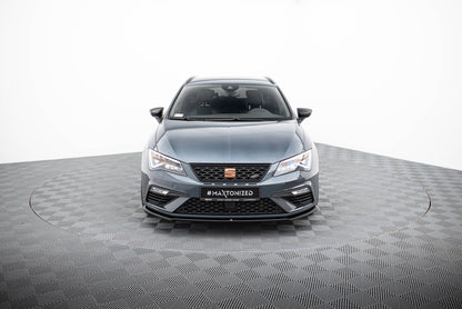 Front Ansatz V.4 für Seat Leon Cupra / FR Mk3 FL schwarz Hochglanz