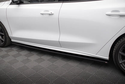 Seitenschweller Ansatz für V.1 für Ford Focus ST / ST-Line Mk4 Facelift schwarz Hochglanz