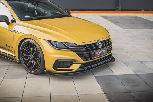 Street Pro Front Ansatz für +Flaps für Volkswagen Arteon R-Line schwarz Hochglanz