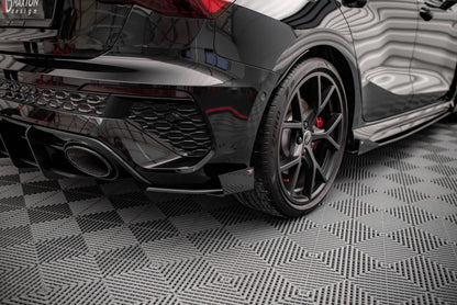 Street Pro Heck Ansatz Flaps Diffusor + Flaps für Audi RS3 Sportback 8Y schwarz Hochglanz