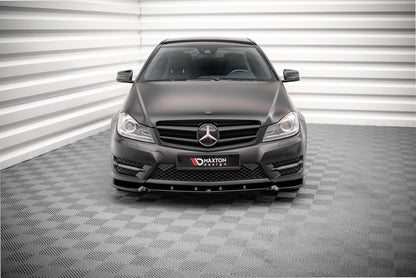 Front Ansatz V.1 für Mercedes-Benz C Coupe / Limousine / Kombi  AMG-Line C204 / W204 Facelift / S204 Facelift schwarz Hochglanz