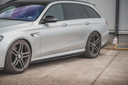 Seitenschweller Ansatz für Mercedes-Benz E63 AMG Kombi/Limousine S213/W213 schwarz Hochglanz