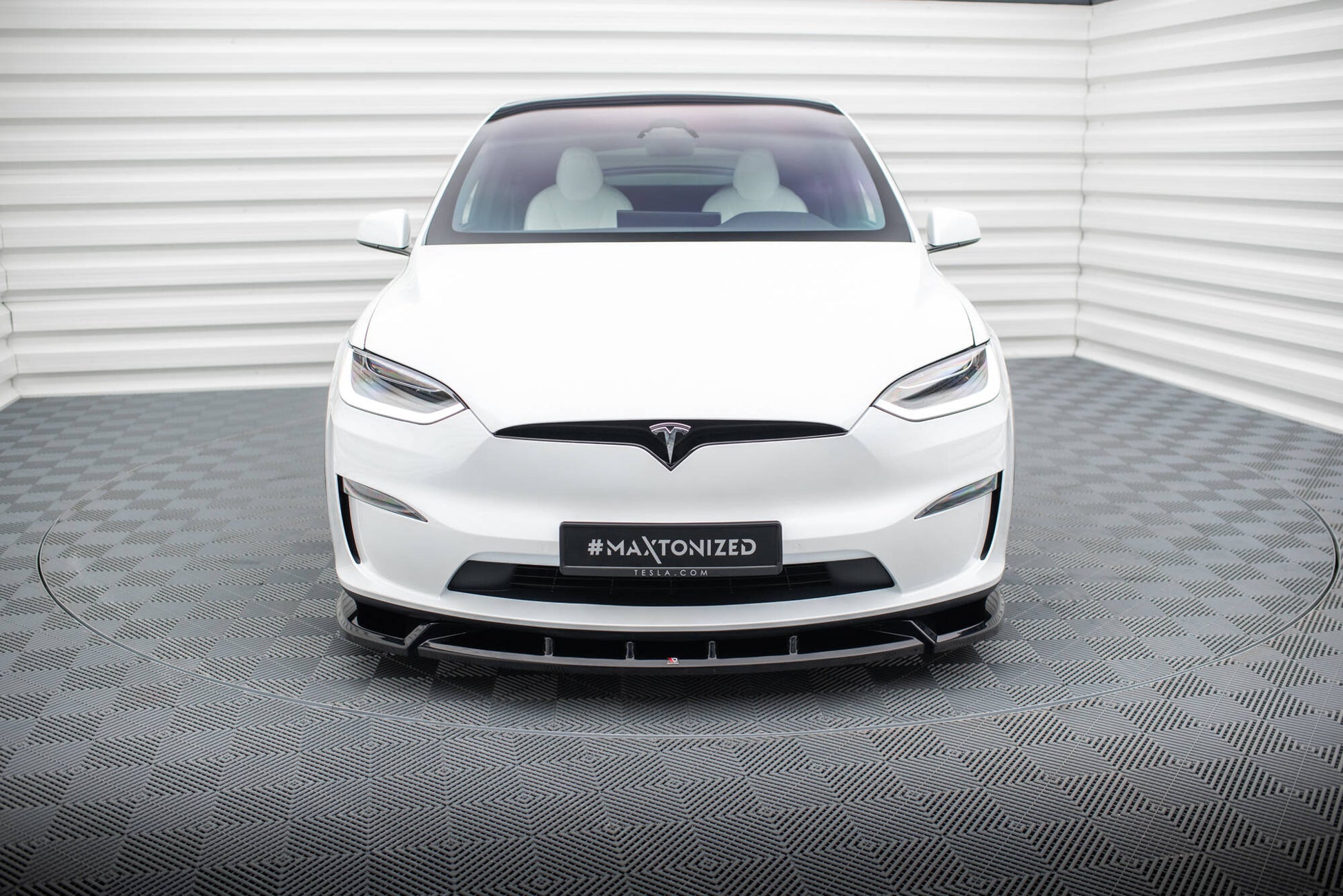 Front Ansatz V.2 für Tesla Model X Mk1 Facelift schwarz Hochglanz