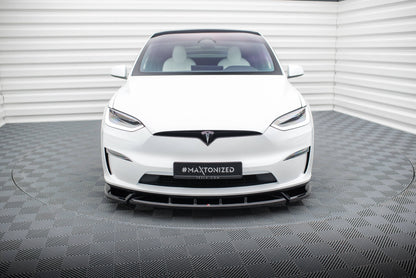 Front Ansatz V.2 für Tesla Model X Mk1 Facelift schwarz Hochglanz