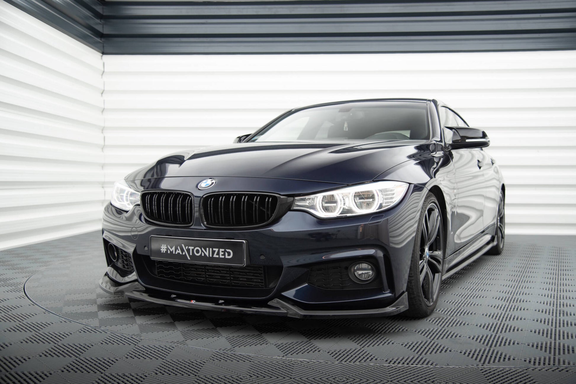 Front Ansatz V.5 für BMW 4er Coupe / Gran Coupe / Cabrio M-Paket F32 / F36 / F33 schwarz Hochglanz