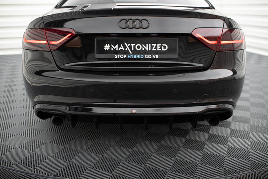 Diffusor Heck Ansatz für Audi A5 Coupe / Cabrio S-Line 8T (Einzelauspuff li. re.)