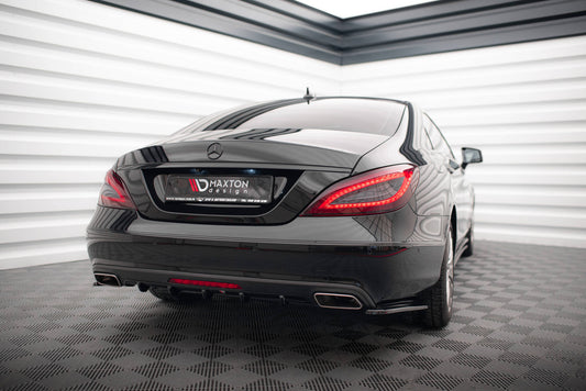 Diffusor Heck Ansatz für Mercedes-Benz CLS C218 schwarz Hochglanz