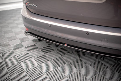 Mittlerer Cup Diffusor DTM Look Heck Ansatz für Ford C-Max Mk2 schwarz Hochglanz