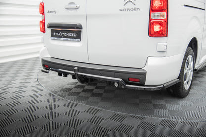 Mittlerer Cup Diffusor DTM Look Heck Ansatz für Citroen Jumpy L3 Mk3 schwarz Hochglanz