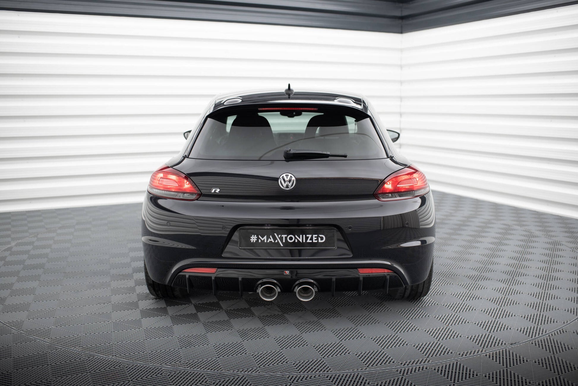 Diffusor Heck Ansatz V.3 für VW Scirocco R Mk3 schwarz Hochglanz