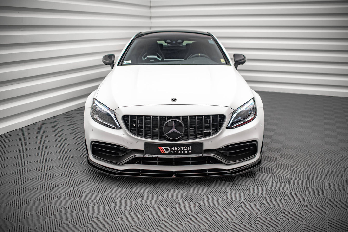 Front Ansatz V.1 für Mercedes-AMG C63 Coupe AMG Aero Pack C205 Facelift schwarz Hochglanz
